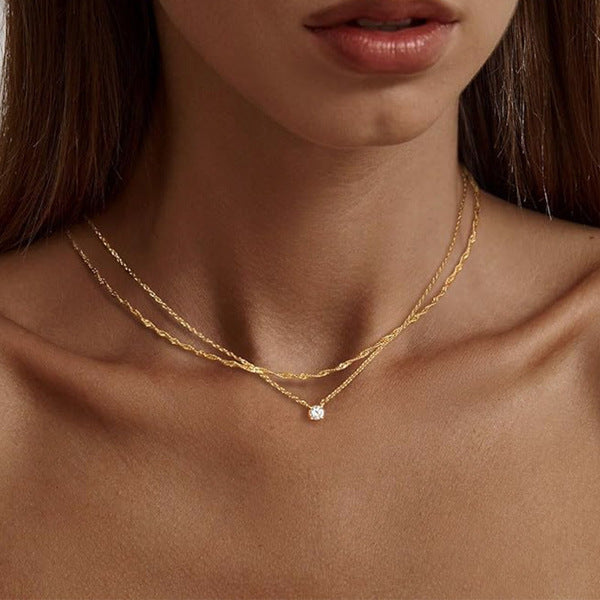 Aura Dual-Chain Crystal Pendant