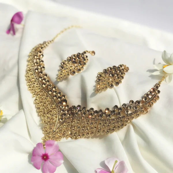 Champagne Two-Piece Necklace Earring Set