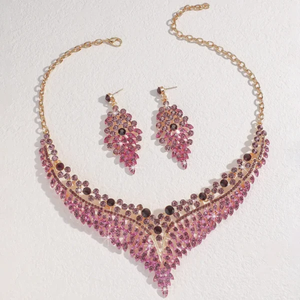 Rosette Two-Piece Necklace Earring Set