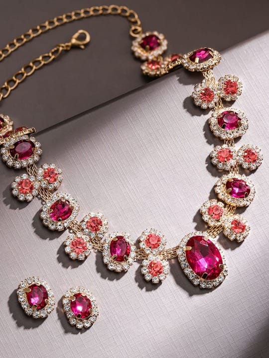 Rubans Gold Plated Crystal Necklace Set - Image 5