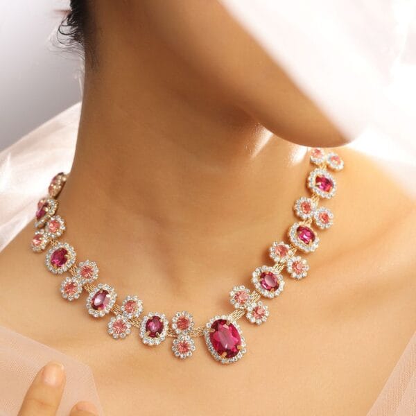 Rubans Gold Plated Crystal Necklace Set